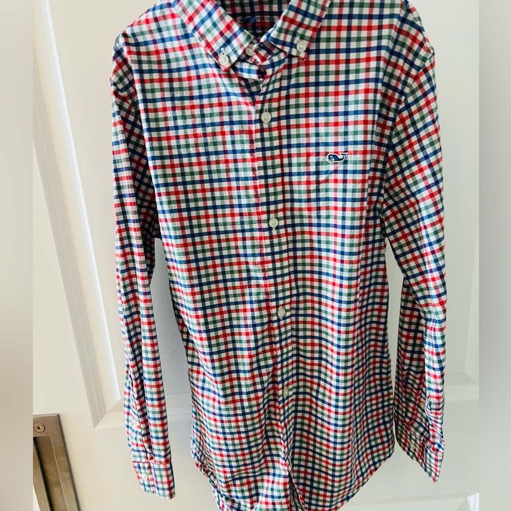 Vineyard Vines Checked Performance Button Down Shirt Size 8/10